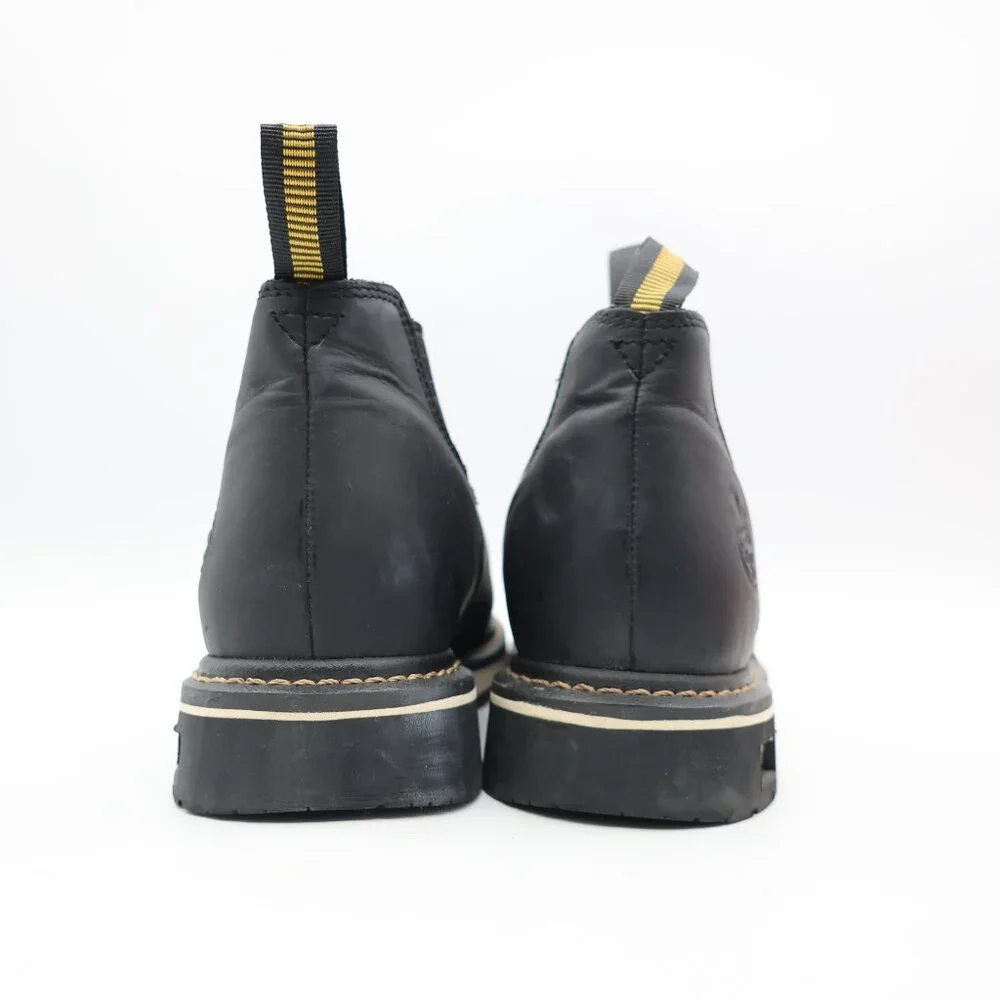 Georgia Boots Romeo Wedge Men's 7.5 W Boots 18 Black Leather Pull On ASTM F2892-